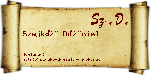 Szajkó Dániel névjegykártya